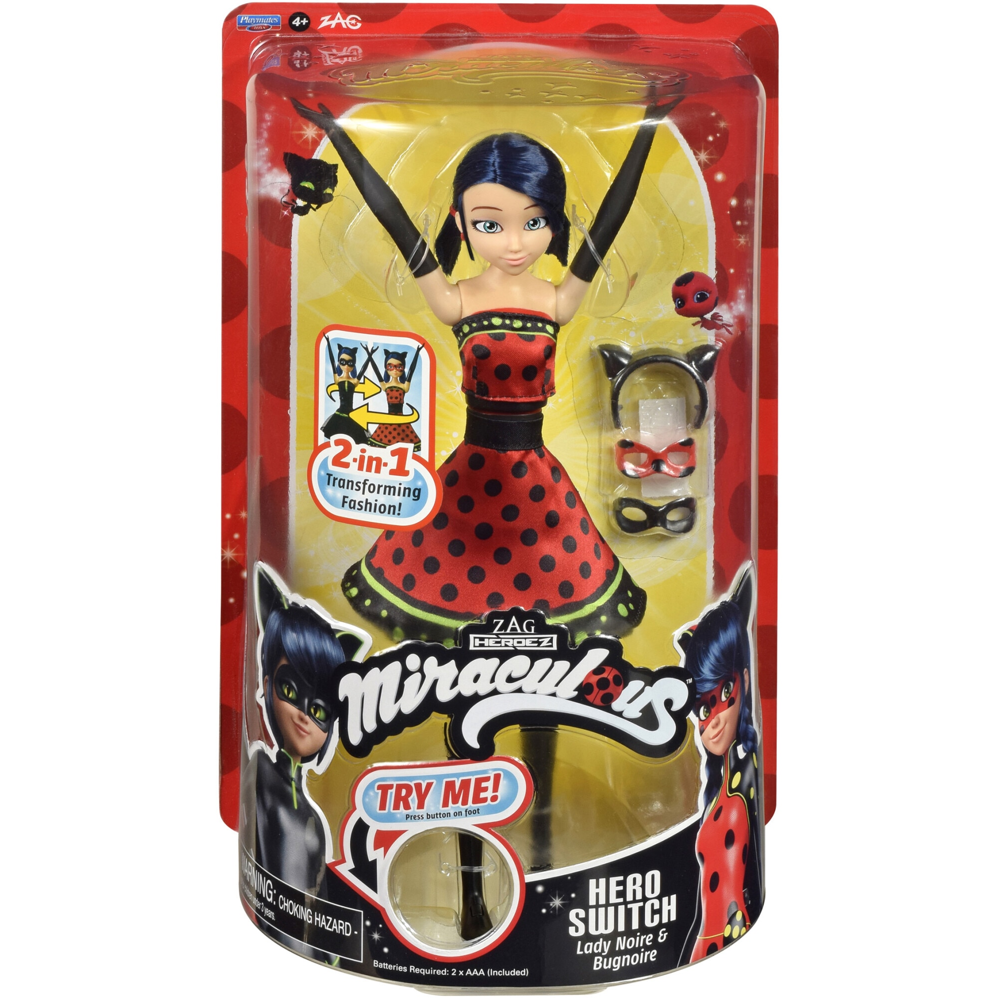 Miraculous az 1-ben baba Ladynoir/Bugnoir, tartozékokkal