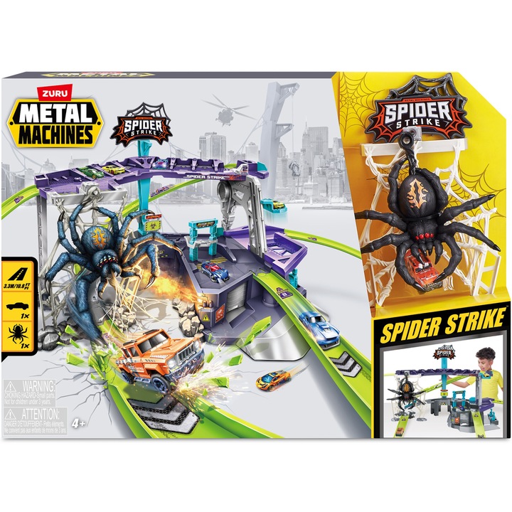 Set de joaca Metal Machines - Atacul paianjenului, cu pista