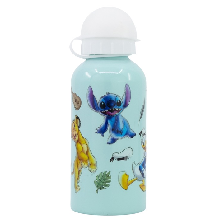 Алуминиева бутилка за вода, без BPA, многоцветна, 400 ml, Stitch and Frieds, Disney