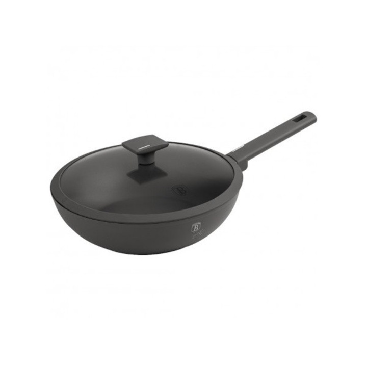 Уок тиган с капак Berlinger Haus BH/8124 Anthracite Collection 28 см