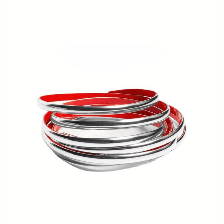 Banda Decorativa Autoadeziva Pentru Perete, Mobila, Auto, 11 mm Latime x 500 cm Lungime, Argintiu, MaffStuff