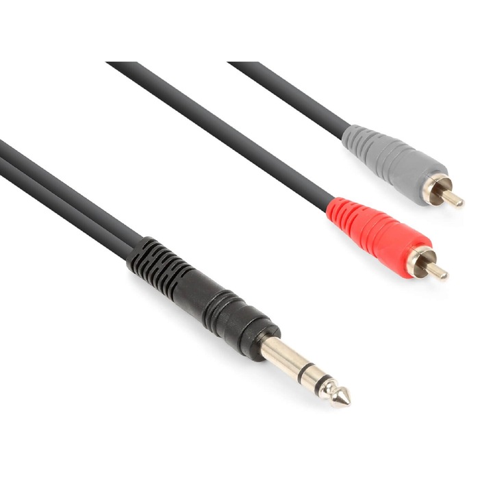 Vonyx CX328-3 sztereo jelkábel (6,3 mm Jack – 2x RCA) – (3 m)