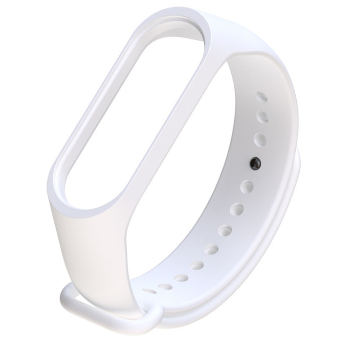 Xiaomi Mi Band 3 / Mi Band 4 telefonnal kompatibilis szilikon karkötő, fehér