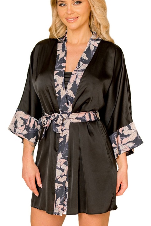 Halat din satin din colectia Kalimo, MOLUKI, Negru