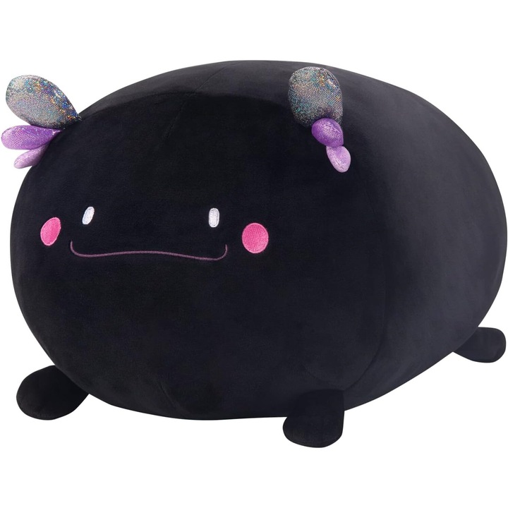 Jucarie pisica plus Mewaii, tip perna, umplutura hipoalergenica, pentru copii si adulti, lungime 40 X27X21cm, Neagra