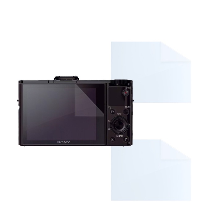 Комплект филми за Sony RX100 III, FONIX LENS DEFENSE, 2 силиконови фолиа за екрана, против удари, против надраскване, регенерируеми, издръжливи, устойчиви на атмосферни влияния, прозрачни