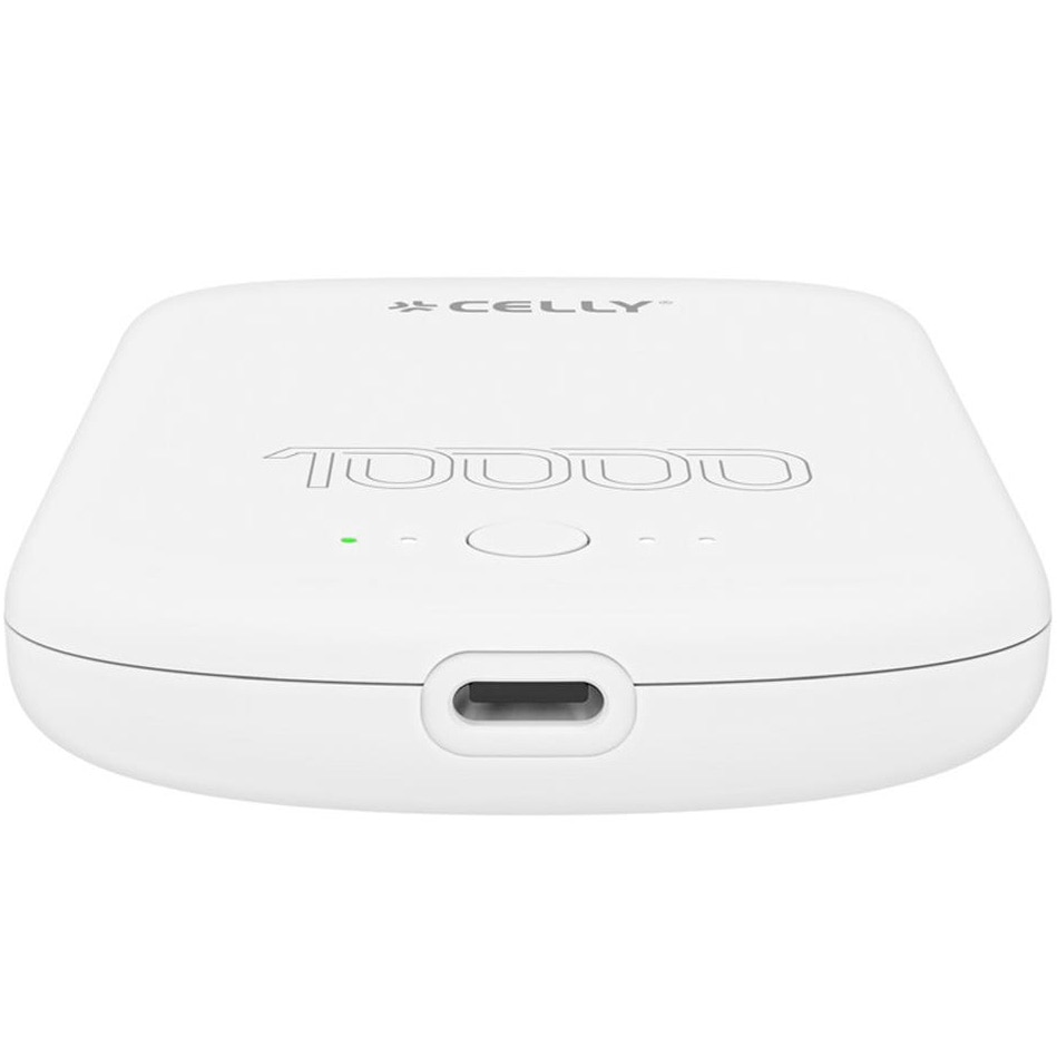 Acumulator extern Celly Wireless MagSafe 10.000mAh, Alb