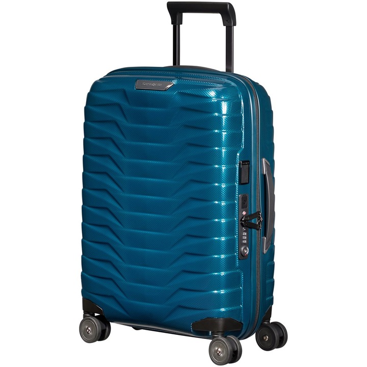 Kуфар Samsonite Proxis Spinner, 55x40x20cm, петролно синя