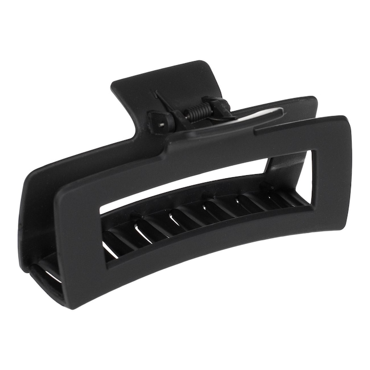 Matt fekete téglalap alakú női hajcsat 12,5 cm