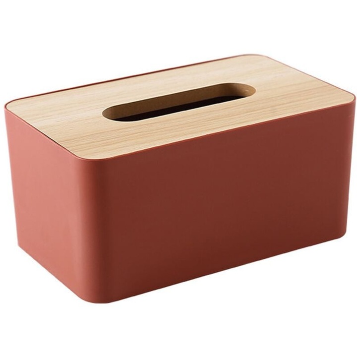 Suport servetele din bambus si plastic, Enforose, biodegradabil, design elegant, acces usor, 1 buc.