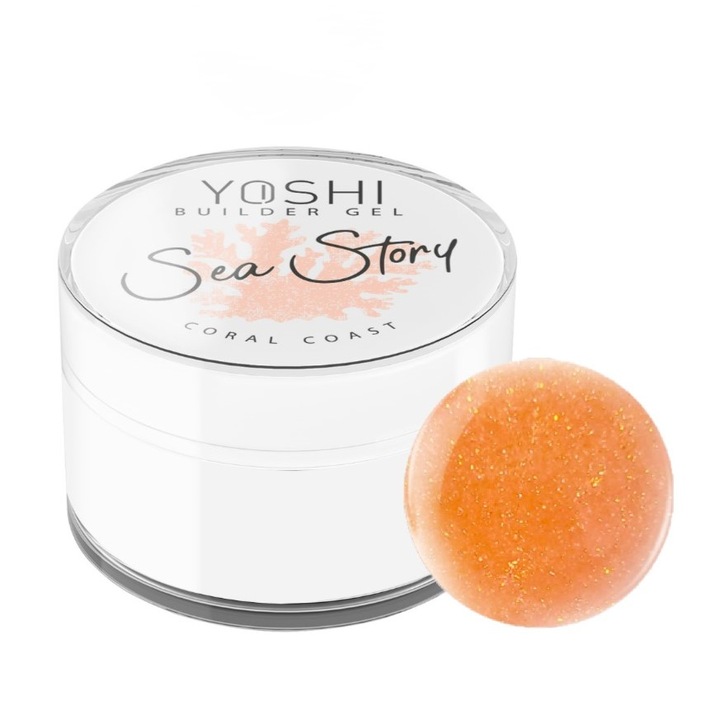 Gel constructie unghii Yoshi SEA STORY, Coral Coast, 15ml
