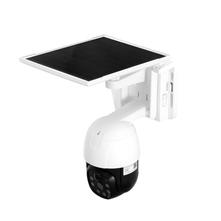 BURRAQ térfigyelő kamera, 5 MP, 355°/90° elforgatás, kétirányú hang, 4G, napelem, intelligens követés, Wi-Fi, kültéri/beltéri