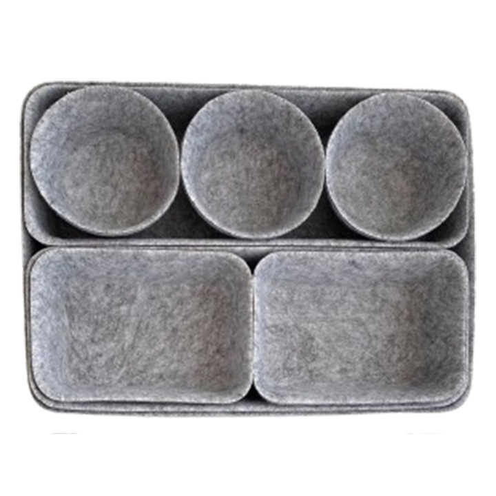 Organizator cu 8 sertare, organizator din pasla, cutie de scule, cos de jucarii, cutie despartitoare de sertare pliabila pentru casa, sufragerie gri