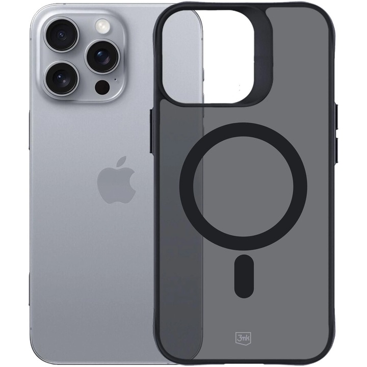 3mk Smoke MagCase védőtok iPhone 16 Pro Max készülékhez, félig átlátszó