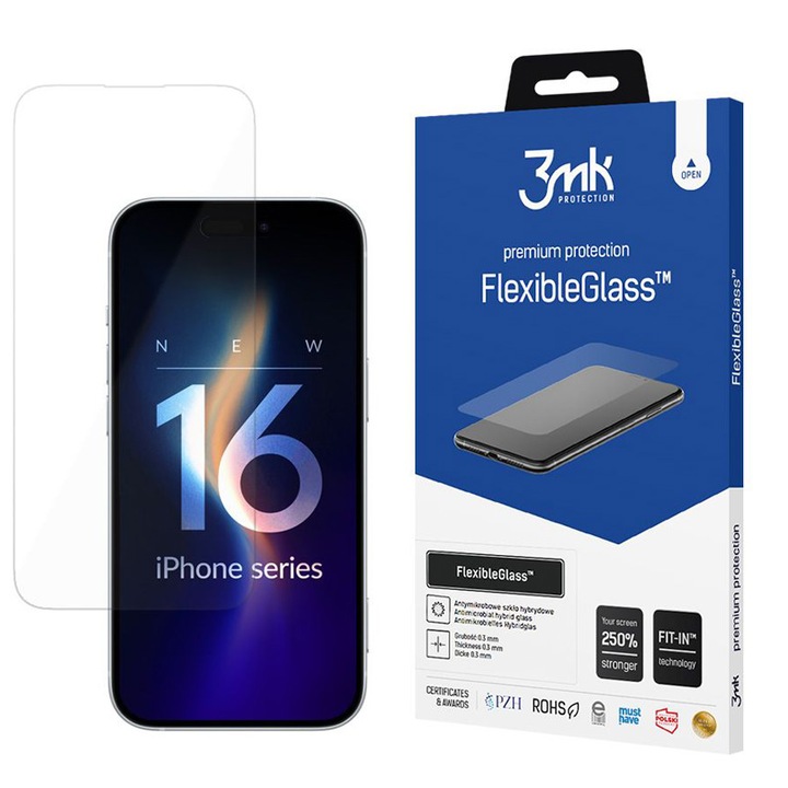 Защитно фолио 3mk FlexibleGlass™ за iPhone 16