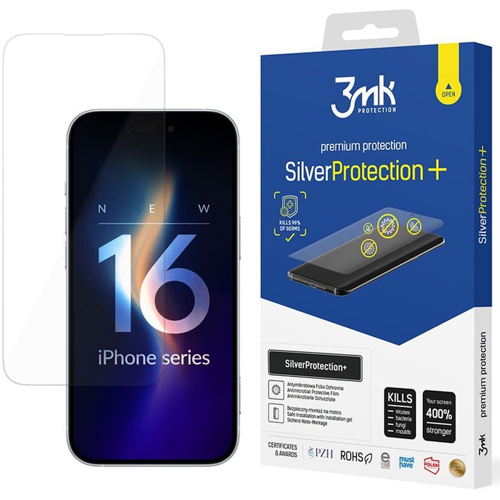3mk SilverProtection+ védőfólia iPhone 16 Pro készülékhez