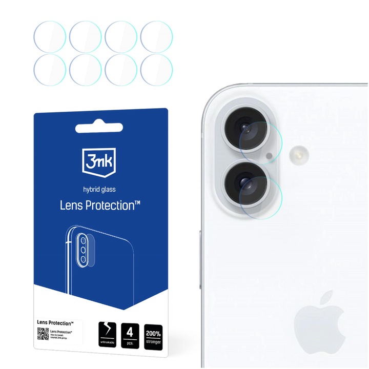 Протектор за камера 3mk Lens Protection, Съвместим с iPhone 16 Plus