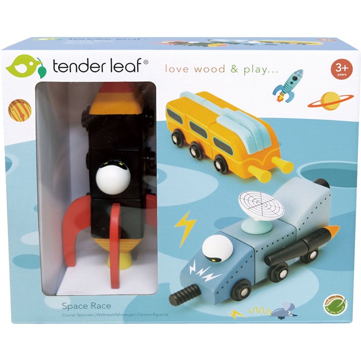 Set de joaca din lemn Tender Leaf Toys - Construieste racheta