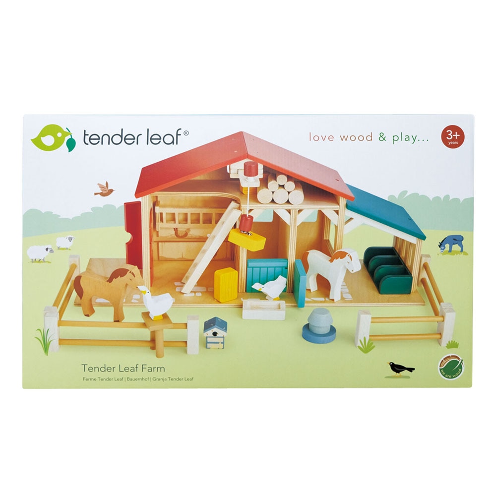 Set de joaca din lemn Tender Leaf Toys - Ferma cu gard