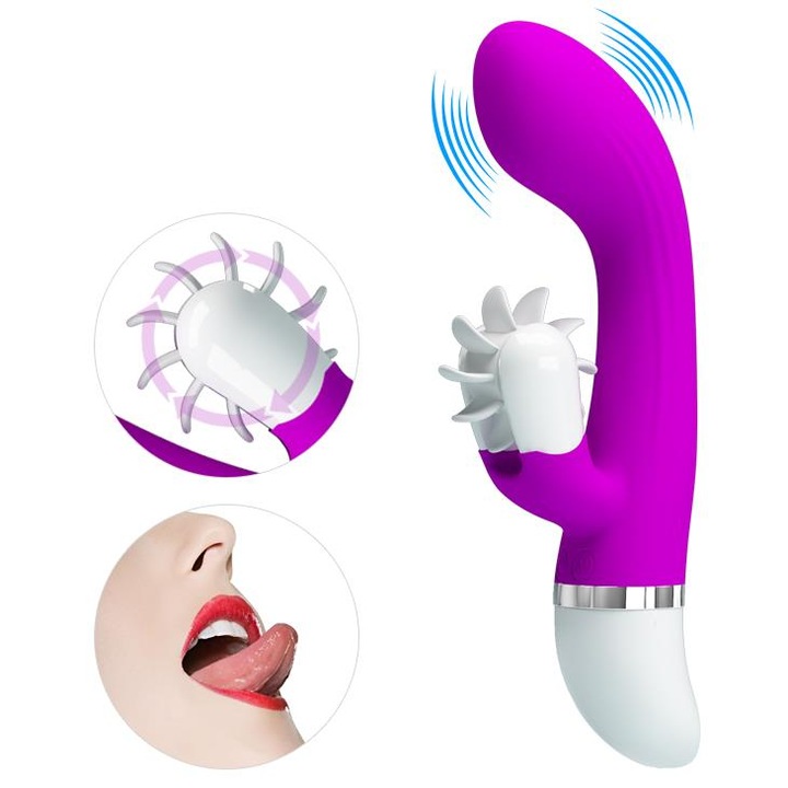 Pretty Love, Vibrator Love Sheila 12 Vibrations 3 rotations Vibrator pentru Punct G Silentios