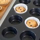 Tava de Copt pentru Briose, Muffin, Mini Quiche si Tarte, Retoo, 12 Forme 6.5x3cm, din INOX, 35x26.5cm, Strat Antiaderent, Grafit