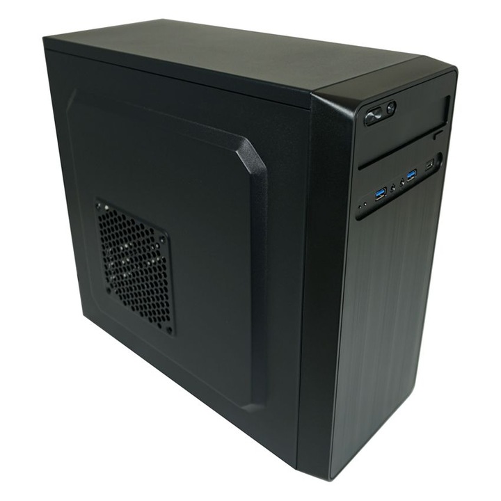 Carcasa microATX LC Power 2017MB, neagra, 365x180x380mm, 1x5.25", 2x3.5", 2x2.5", 2xUSB3.2, 1xUSB Type-C