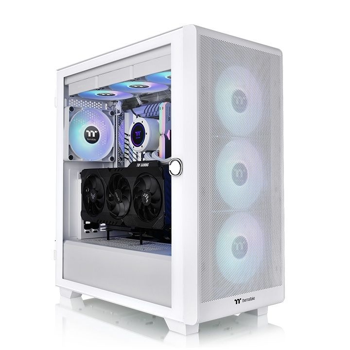 Компютърна кутия Thermaltake S250 TG ARGB, Бял, Middle Tower