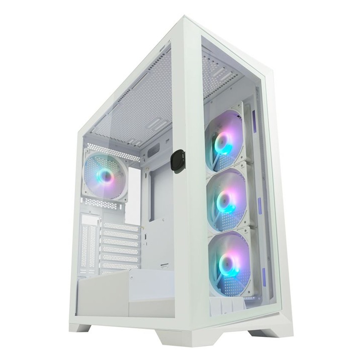 LC-Power Gaming 806W - Crosswind_X ATX miditorony számítógépház, fehér - LC-806W-ON