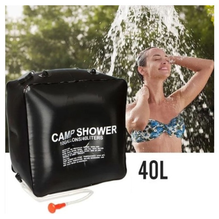 Dus turistic, portabil, 40L, Negru