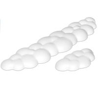 Set 2 Suport Pentru Incheietura, Zggzerg, Forma de nor, Spuma cu memorie, Ergonomic, Anti-alunecare, Moale si durabil, Rezistent la uzura, Usor de curatat, Pentru jucatori, lucratori de birou, PU, 430 x 110mm/150 x 90mm, Alb