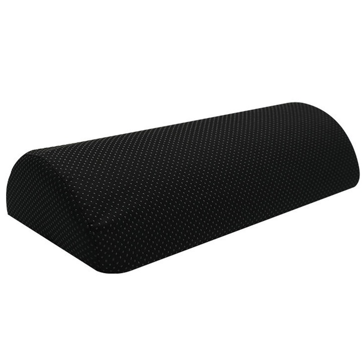 Suport ergonomic pentru sustinere picioare, Zggzerg, Semicerc, Textura punct, Spuma cu memorie, Respirabila si antialunecare, Poate dezasambla, Pentru corecteaza postura la birou si amelioreaza durerea, Poliester/Poliuretan, 40 x 20 x 10cm, Negru
