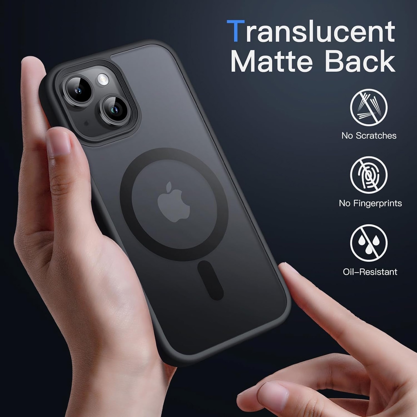 Husa De Protectie Pentru Iphone 14, Zggzerg, Magnetica, Cu carpa de curatare, Design slim, Cu decupaje camere, Margini ridicate, Anti-fall, Schockproof, Waterproof, Pentru incarcare wireless, TPU+PC, Negru
