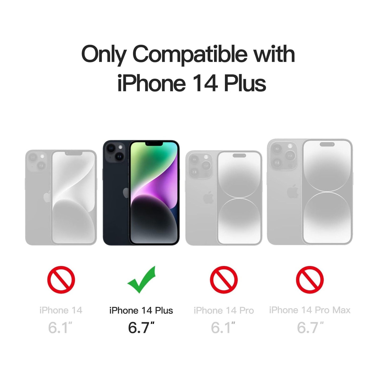 Husa De Protectie Pentru Iphone 14 plus, Zggzerg, Magnetica, Cu carpa de curatare, Design slim, Cu decupaje camere, Margini ridicate, Anti-fall, Schockproof, Waterproof, Pentru incarcare wireless, TPU+PC, Negru