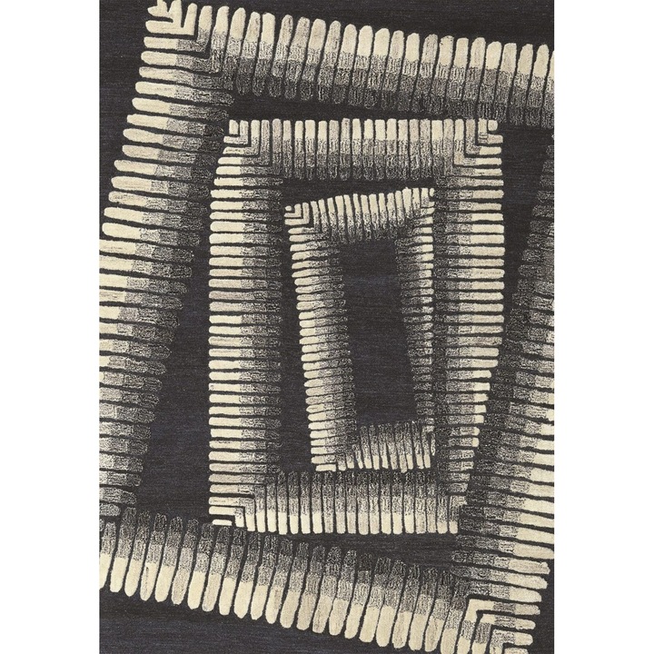 Covor, Bumbac/Poliester, 120x180cm, gri/alb