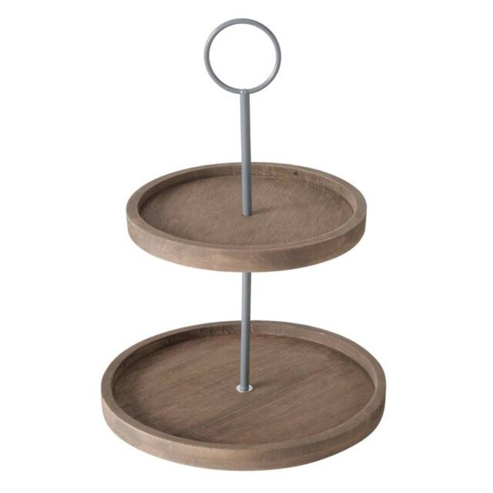 Декоративно плато Samina, Дърво, Две нива, Височина 35см