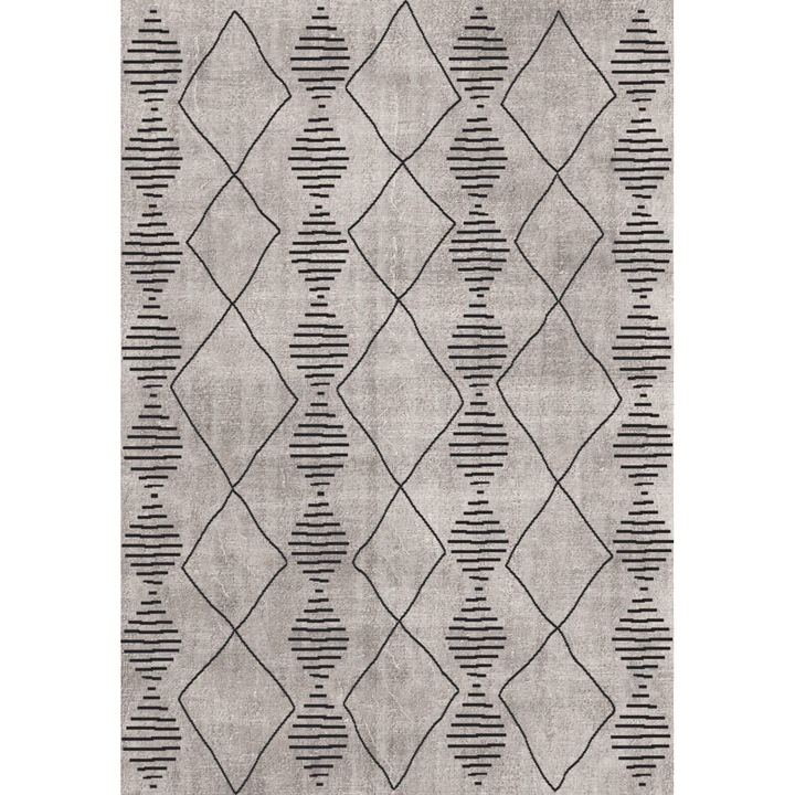 Covor N.5009, 160x230cm, bumbac|poliester, gri