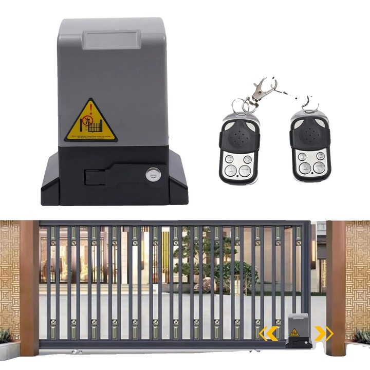 Deschizator de poarta glisanta, optiuni multiple de alimentare, constructie durabila din aluminiu, motor de 750 W