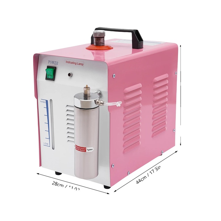 Polizor acrilic HG60A, putere 200W, constructie din otel inoxidabil, roz, dimensiuni 28x44x36cm