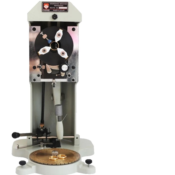 Set masina de gravat manuala pentru inele, gravura precisa, rotatie 360, metal, 15x21x37.8 cm