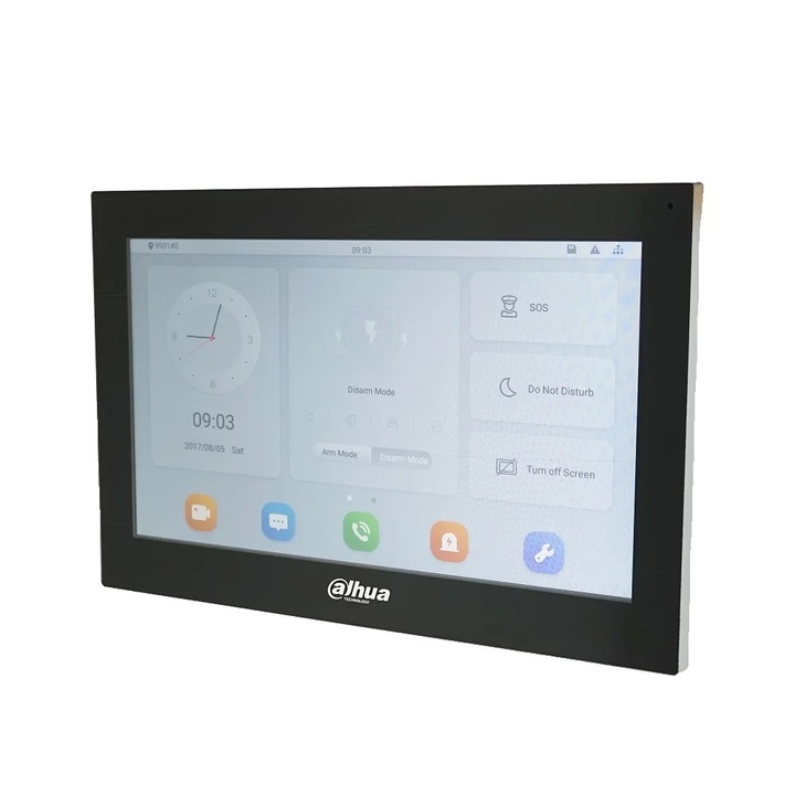 Monitor Video Interfon, Alhua, Ecran Tactil, Conectare Prin Cablu, Consum Redus, 260 x 170 x 28 mm, Negru