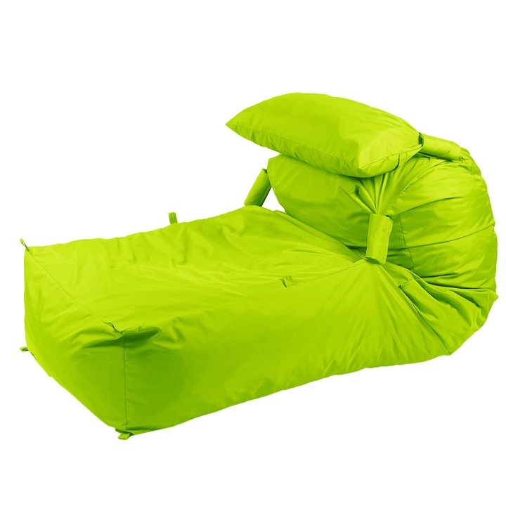 Fotoliu Yoga XL si Perna, material impermeabil - Verde Neon