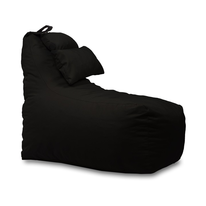 Puff fotel, Pufrelax Miraggio, párna mellékelve, vízálló anyag, Panama, Fekete