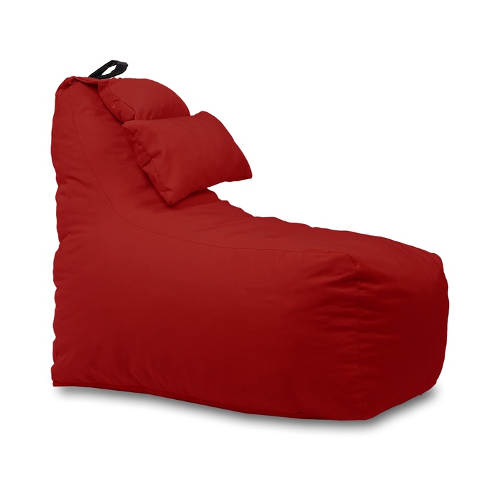 Puff fotel, Pufrelax Miraggio, párna mellékelve, vízálló anyag, Panama, Piros