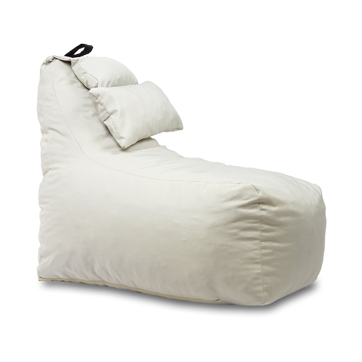 Puff fotel, Pufrelax Miraggio, párna mellékelve, vízálló anyag, Krém