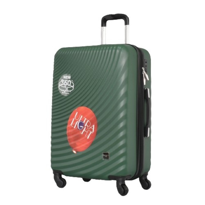 Bőrönd PERFECT LINE ABS 8077, 68/28/45 cm, Expander, Sötétzöld