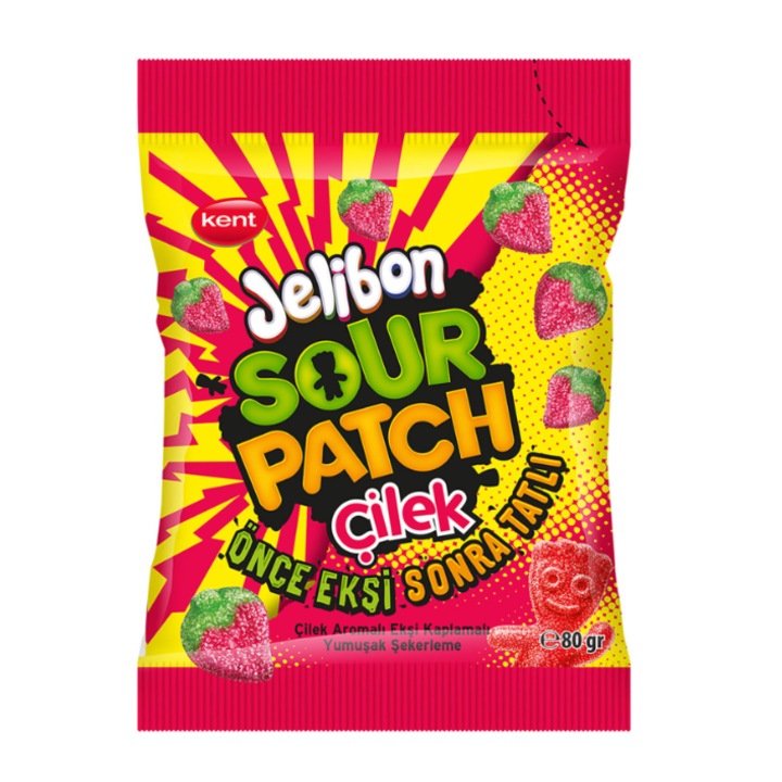 Jeleuri Sour Patch Capsuni Jelibon 80g