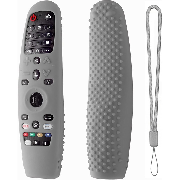 Силиконов калъф за LG AN-MR600 / LG AN-MR650 / AN-MR18BA / AN-MR19BA LG AN-MR20GA Дистанционно Силиконов защитен калъф за LG Magic TV Дистанционно управление против приплъзване кожа (сив)