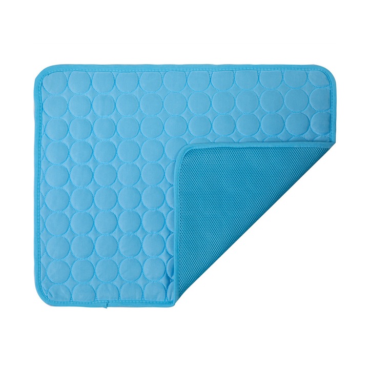 Culcus racoritor pentru animale Momcbebe CoolCore, impermeabil, 62x50cm, Albastru Inchis