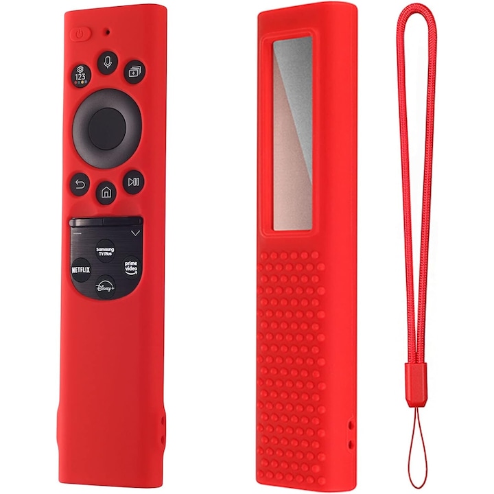 Калъф за Samsung Smart TV Remote Control 2022, TM2280E, BN59-01391, BN59-01386, Дистанционно управление, Против приплъзване, Червен