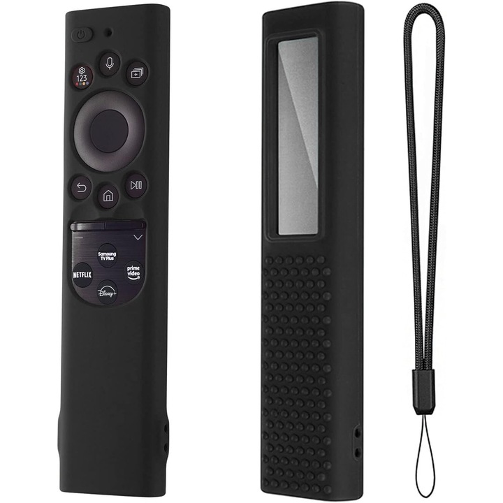 Силиконов калъф за Samsung Smart TV Remote Control 2022 Силиконов калъф за Samsung TM2280E, BN59-01391, BN59-01386 Дистанционно управление против приплъзване (черно)